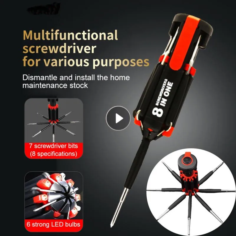 Портативная многофункциональная отвертка 8 в 1 со светодиодным фонариком, отвертка, уличные многофункциональные автомобильные многофункци...
Портативная многофункциональная отвертка 8 в 1 со светодиодным фонариком, отвертка, уличные многофункциональные автомобильные многофункци...