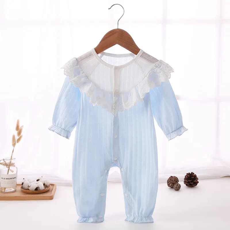 Blue Baby Newborn Lace Button Harmful Wide Straight Strip Light Blue One Piece Breathable Baby Clothes
Blue Baby Newborn Lace Button Harmful Wide Straight Strip Light Blue One Piece Breathable Baby Clothes