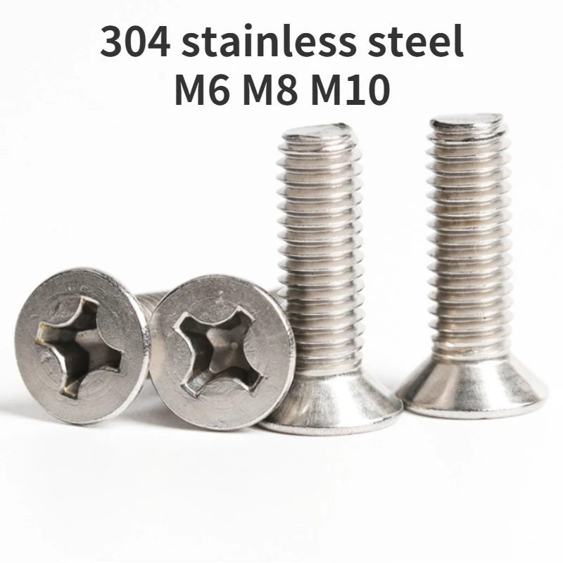 2/5/10/20Pcs Cross Recessed Flat Head Screw Phillips Countersunk Metric Thread Machine Bolt 304 Stainless Steel M6 M8 M10
2/5/10/20Pcs Cross Recessed Flat Head Screw Phillips Countersunk Metric Thread Machine Bolt 304 Stainless Steel M6 M8 M10