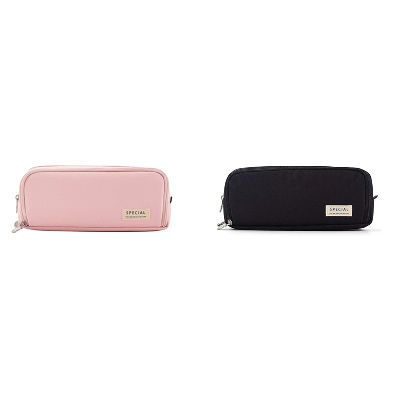 ANGOO 2PCS Large Capacity Pencil Case 3 Compartment Pouch Pen Bag For School Teen Girl Boy Men Women (Pink & Black)
ANGOO 2PCS Large Capacity Pencil Case 3 Compartment Pouch Pen Bag For School Teen Girl Boy Men Women (Pink & Black)