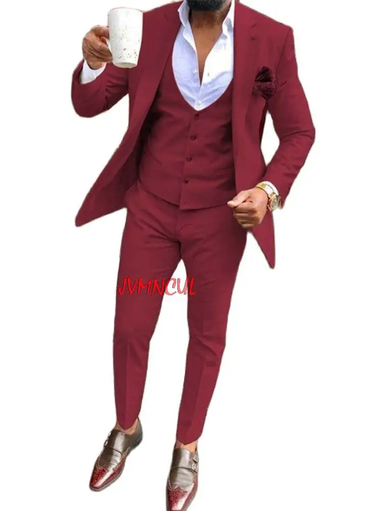 Custom Men Suits Slim Fit 3 Pieces Groomsmen Burgundy Beige Notched Lapel Business Tuxedos for Formal Wedding(Blazer+Pants+Vest)
Custom Men Suits Slim Fit 3 Pieces Groomsmen Burgundy Beige Notched Lapel Business Tuxedos for Formal Wedding(Blazer+Pants+Vest)