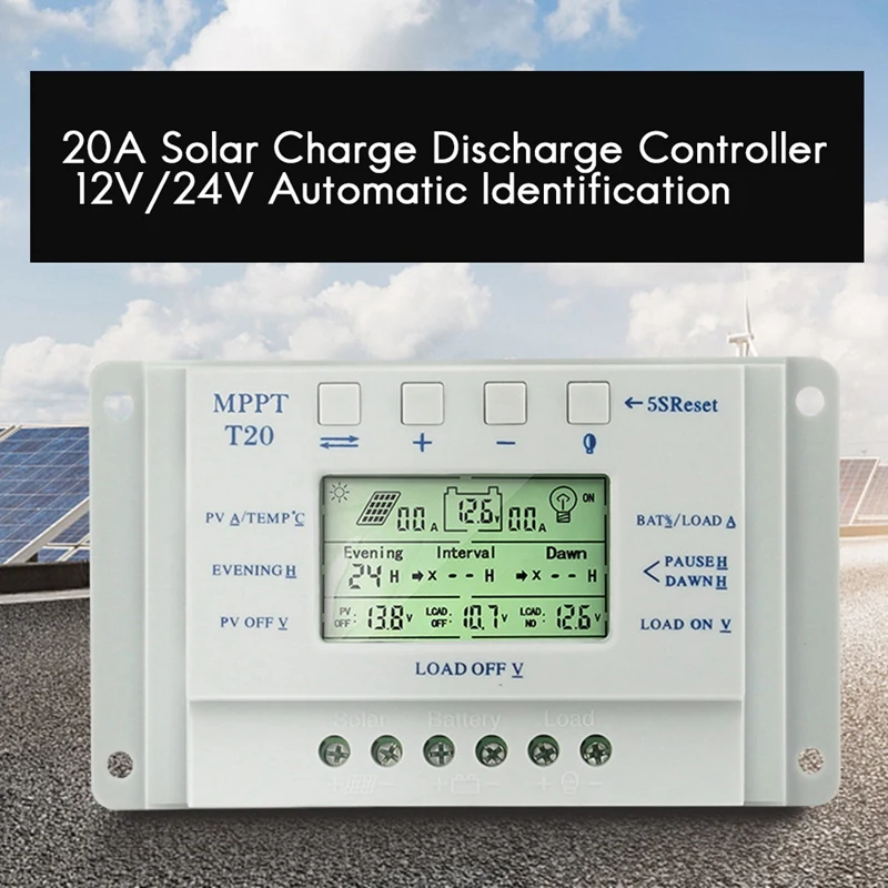 ABHU PWMT20 12/24V 20A Solar Charge Controller 20A Solar Charge Discharge Controller
ABHU PWMT20 12/24V 20A Solar Charge Controller 20A Solar Charge Discharge Controller
