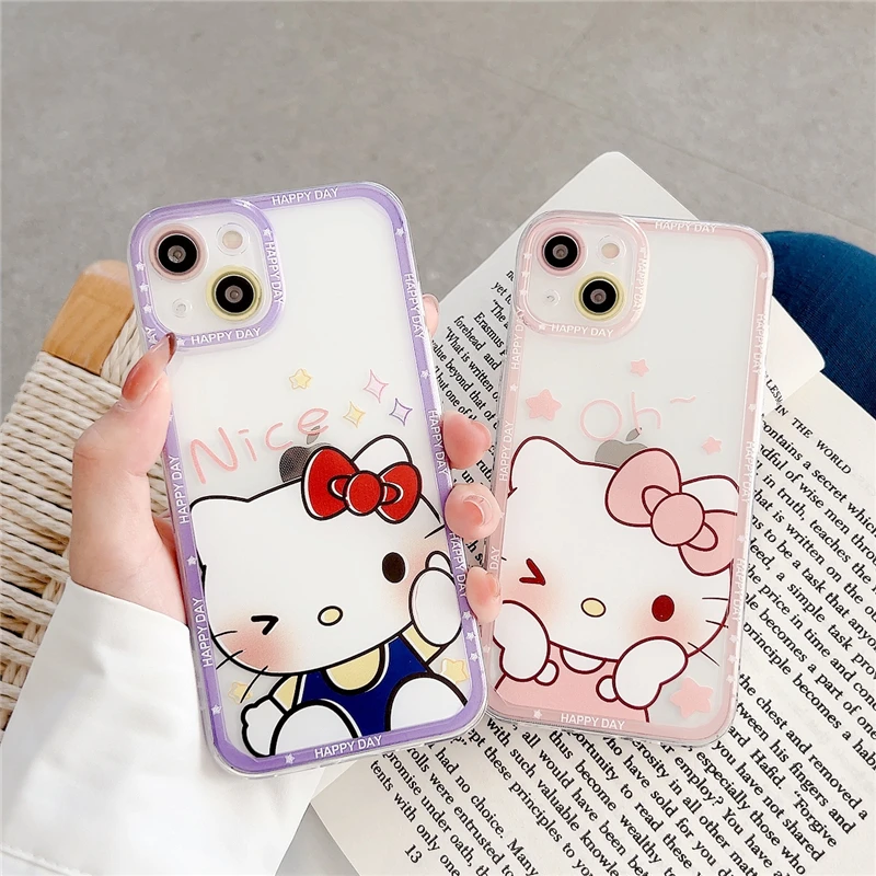 BANDAI Hello Kitty Cartoon Transparent Soft Silicone Phone Case for iPhone 11 12 13 pro XS MAX X XR Cover
BANDAI Hello Kitty Cartoon Transparent Soft Silicone Phone Case for iPhone 11 12 13 pro XS MAX X XR Cover