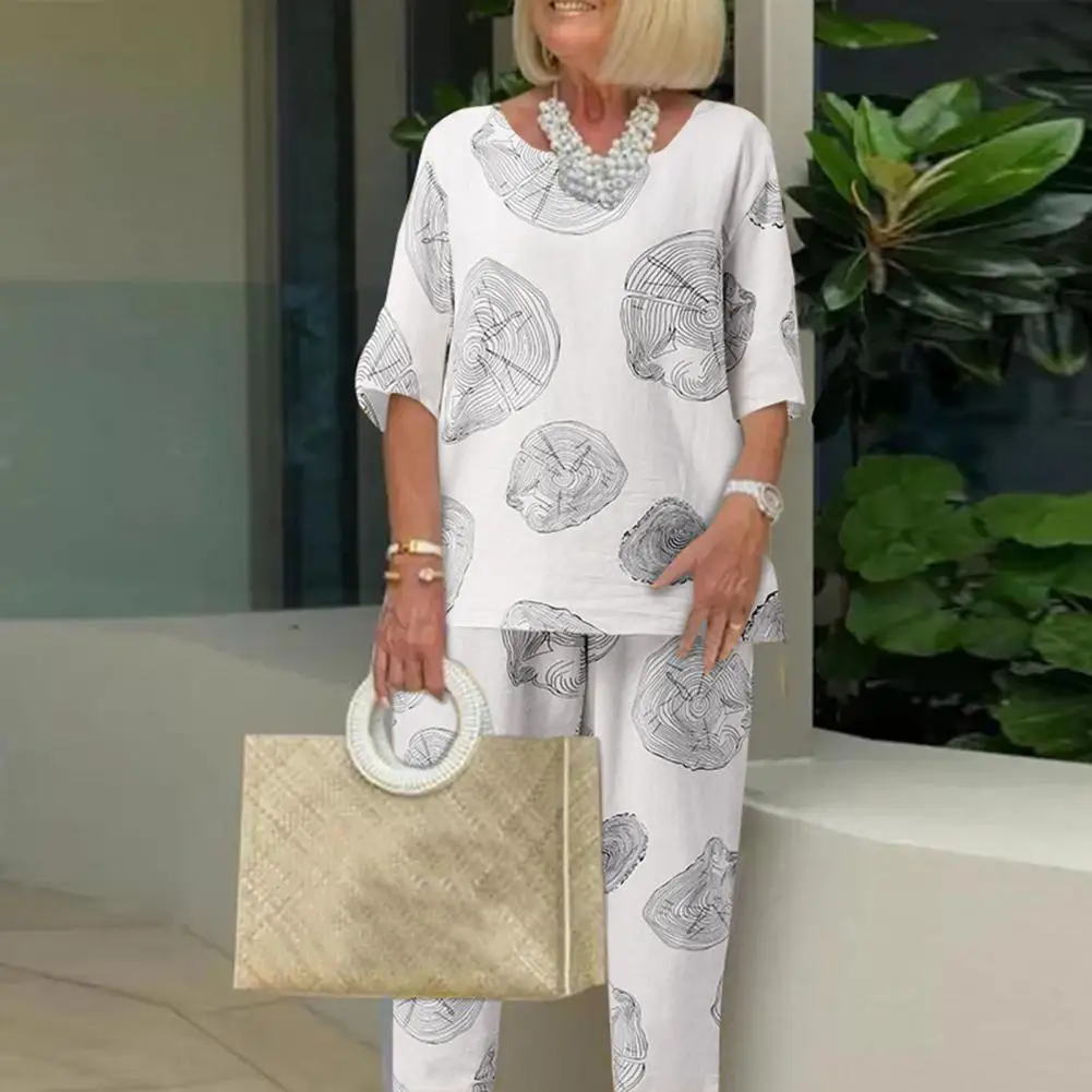 2 Pcs/Set Stylish Pullover Ankle Length Grandma Blouse Pants Suit Wide Leg Blouse Pants Suit O Neck for Home Wear
2 Pcs/Set Stylish Pullover Ankle Length Grandma Blouse Pants Suit Wide Leg Blouse Pants Suit O Neck for Home Wear