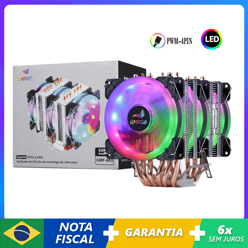 6 Heat Pipes CPU Cooler 4 Pin PWM RGB PC Quiet Intel LGA 1700 775 1200 1150 1151 1155 2011/2011-3 X79 X99 AM2 AM3 AM4 CPU Coolin
6 Heat Pipes CPU Cooler 4 Pin PWM RGB PC Quiet Intel LGA 1700 775 1200 1150 1151 1155 2011/2011-3 X79 X99 AM2 AM3 AM4 CPU Coolin
