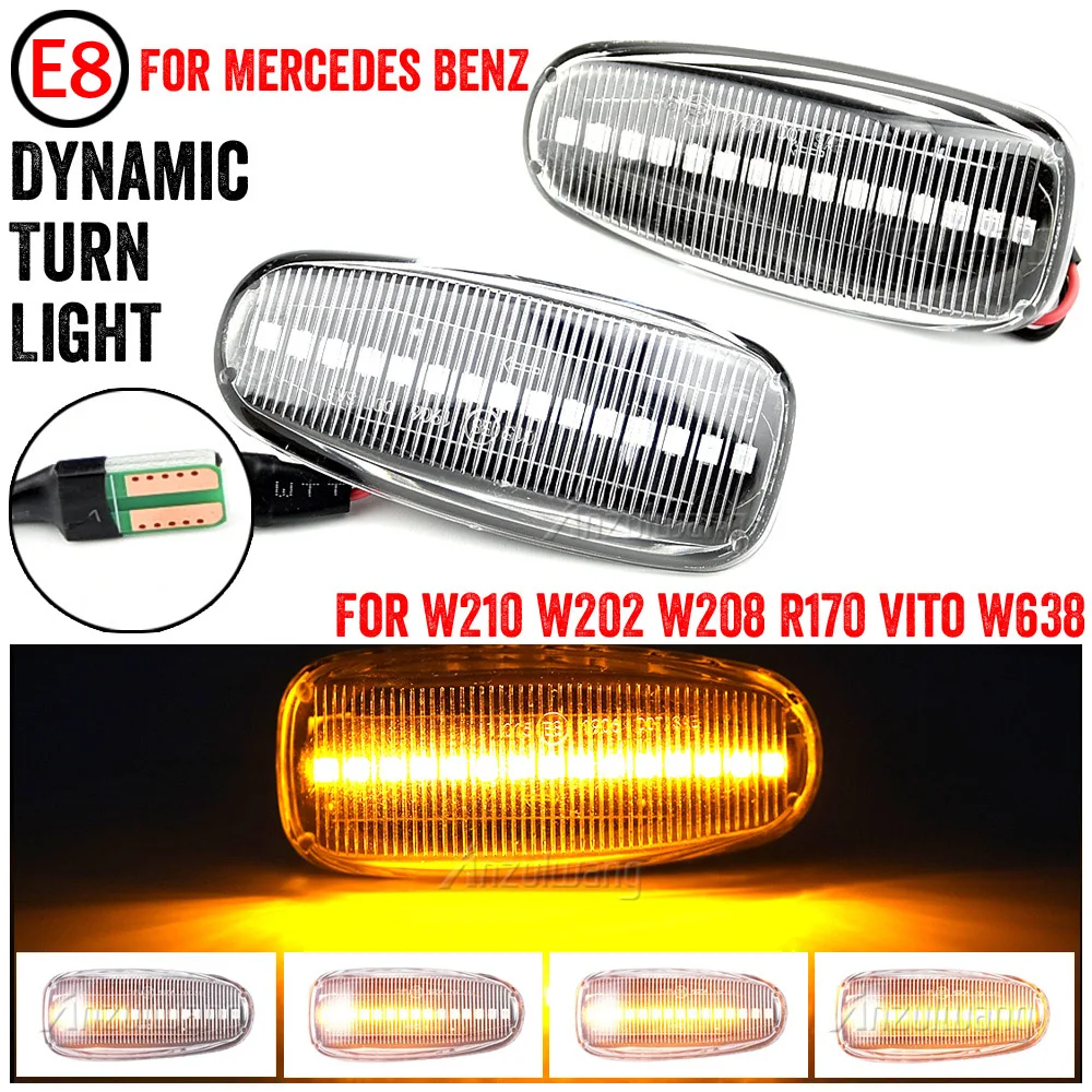 For Mercedes E-Class W210 C-Class W202 W208 R170 Dynamic LED Blinker Side Marker Turn Signal Light Lamp
For Mercedes E-Class W210 C-Class W202 W208 R170 Dynamic LED Blinker Side Marker Turn Signal Light Lamp