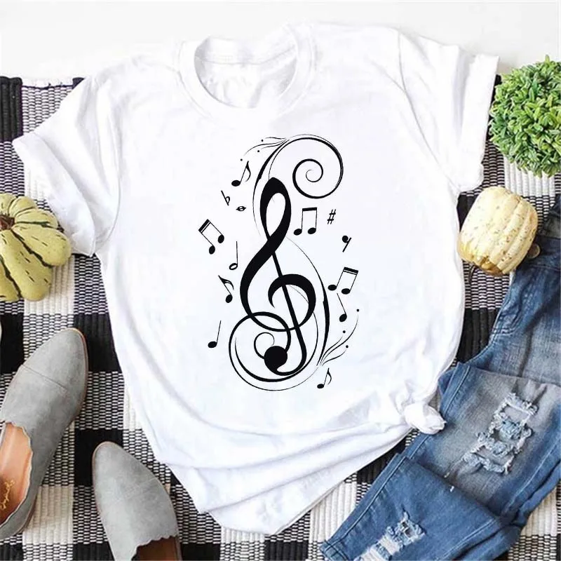 New Harajuku Women T-shirt Fashion Creative Musical Note Printed T Shirt Summer Casual Shirt Short-sleeved Female Tshirt Tops
New Harajuku Women T-shirt Fashion Creative Musical Note Printed T Shirt Summer Casual Shirt Short-sleeved Female Tshirt Tops