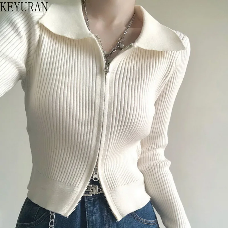Белый вязаный кардиган на двойной молнии, Женский Осенний сексуальный облегающий свитер с длинным рукавом, джемпер, женская трикотажная одежда, укороченный топ, Y2k одежда, 2023
Белый вязаный кардиган на двойной молнии, Женский Осенний сексуальный облегающий свитер с длинным рукавом, джемпер, женская трикотажная одежда, укороченный топ, Y2k одежда, 2023