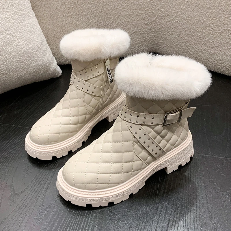 Winter Fashion Women Ankles Boots Plush Pu Leather Platform Zipper Low Heel Female Casual Plush Short Snow Boots zapatos mujer
Winter Fashion Women Ankles Boots Plush Pu Leather Platform Zipper Low Heel Female Casual Plush Short Snow Boots zapatos mujer