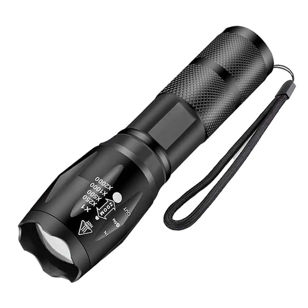 

3 AAA Batteries High Power Led Flashlights Camping Torch 5 Lighting Modes Aluminum Alloy Zoomable Light Waterproof Material Use