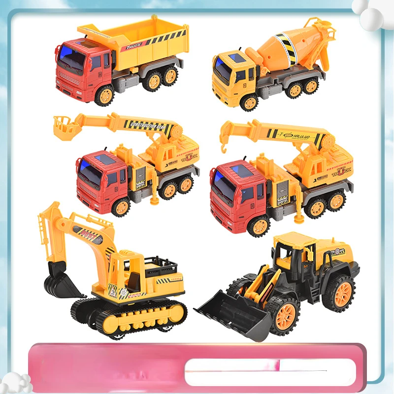 

12 Style Engineering Vehicle Toys Plastic Construction Excavator Tractor Dump Truck Bulldozer Models Kids Boys Mini Gifts