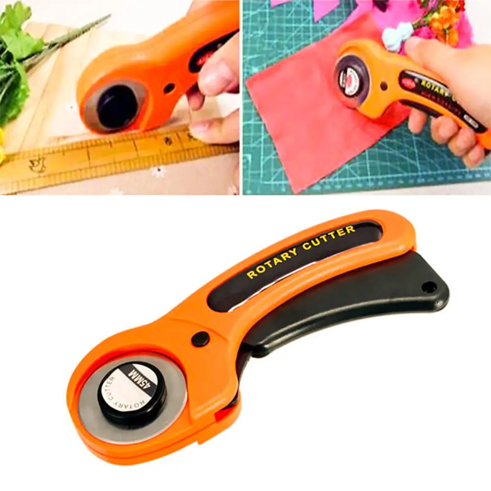 45mm Circular Sharp Rotary Cutter With Blade Knife Leathercraft Sewing Quilters Paper Fabric Leather DIY Patchwork Cutting Tool
45mm Circular Sharp Rotary Cutter With Blade Knife Leathercraft Sewing Quilters Paper Fabric Leather DIY Patchwork Cutting Tool