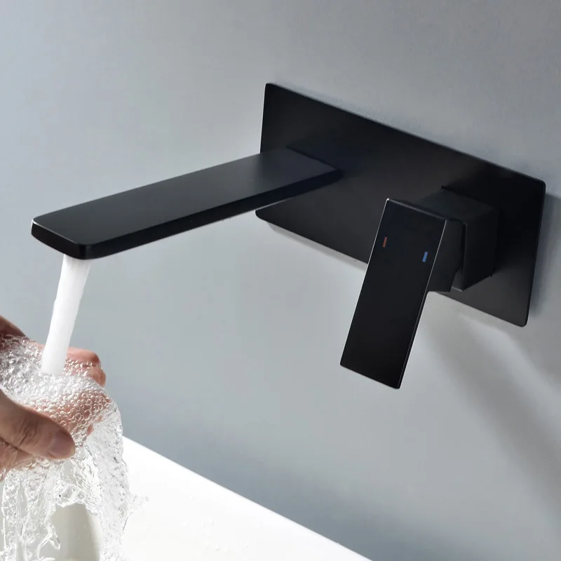 All copper black basin faucet concealed into the wall-mounted embedded box above counter washbasin faucet hotel style
All copper black basin faucet concealed into the wall-mounted embedded box above counter washbasin faucet hotel style