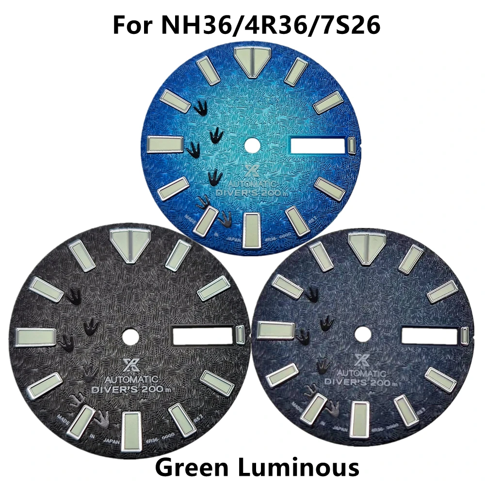 28.5mm C3 Green Luminous Watch Dial Face for NH36/4R36/7S26 Dual Calendar Movement Watch Repair Accessories
28.5mm C3 Green Luminous Watch Dial Face for NH36/4R36/7S26 Dual Calendar Movement Watch Repair Accessories