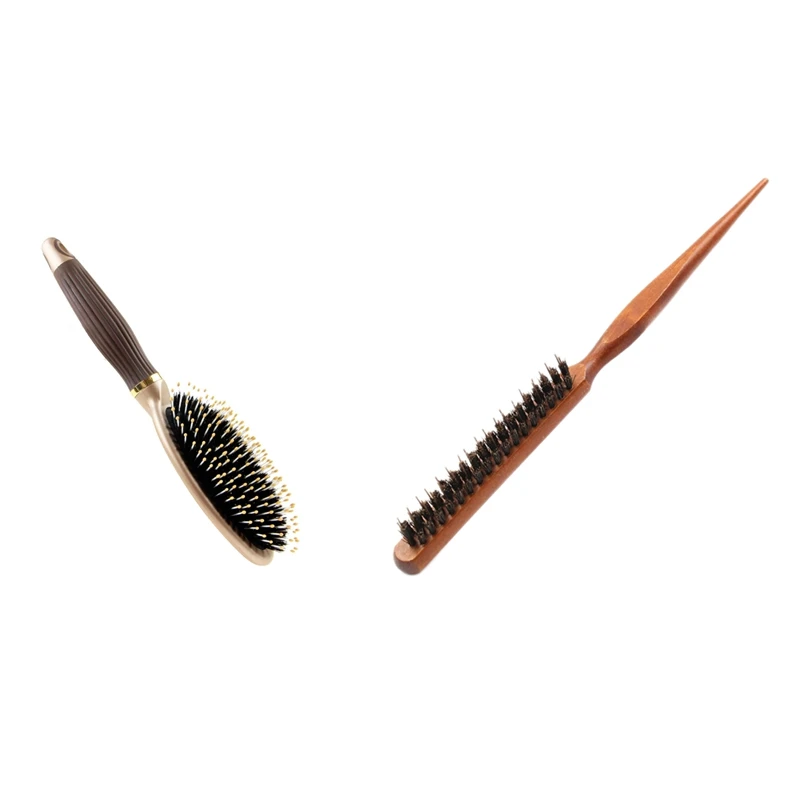 1X Bristle Hair Brush Plastic Handle, Hair Comb Oval Massage Detangling Comb & 1X Salon Teasing Back Hair Brushes
1X Bristle Hair Brush Plastic Handle, Hair Comb Oval Massage Detangling Comb & 1X Salon Teasing Back Hair Brushes