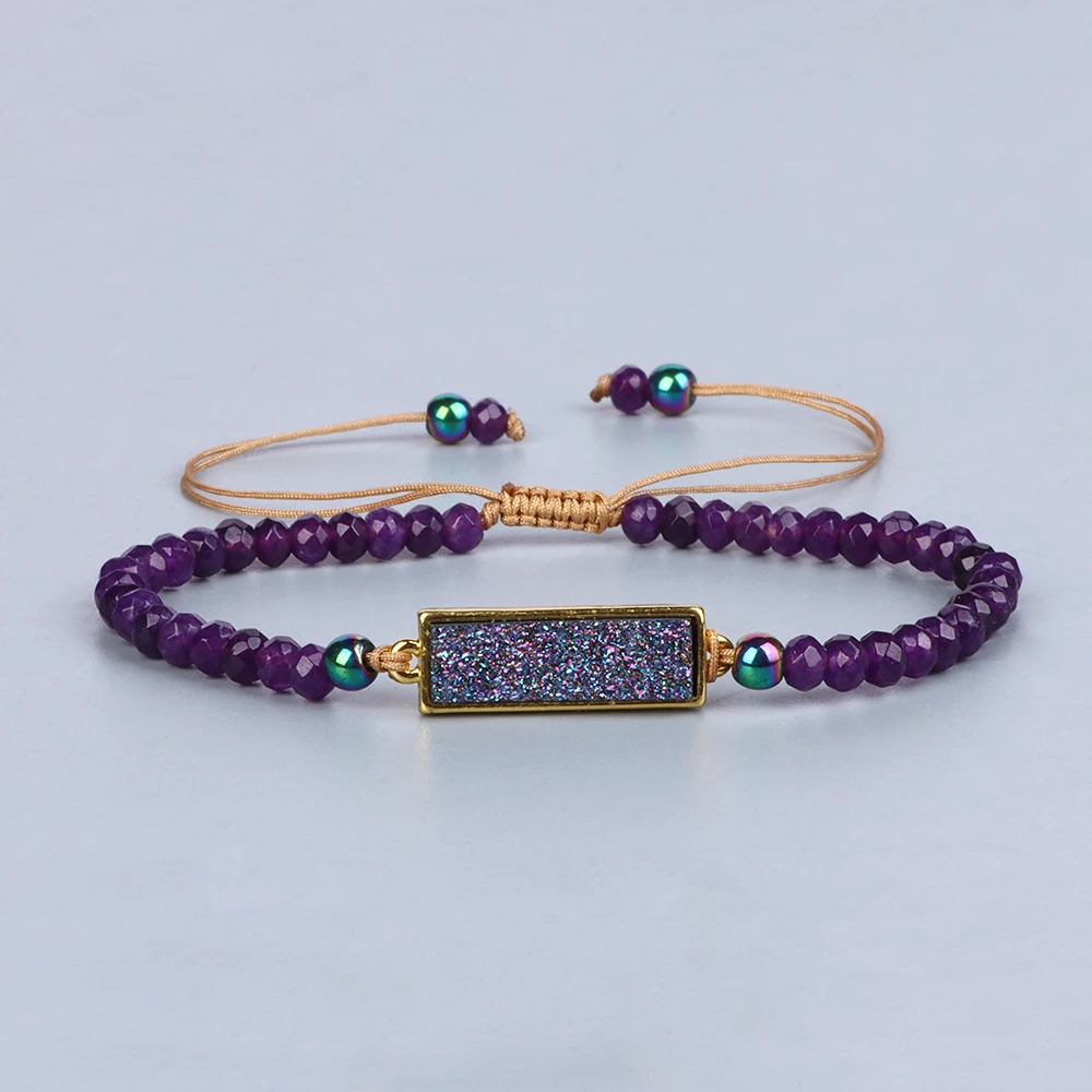 Natural Faceted Gemtones Beaded Bracelets Amethysts Braided Handmade Adjustable Bracelet&Bangle Male Women Friend Jewelry Gift
Natural Faceted Gemtones Beaded Bracelets Amethysts Braided Handmade Adjustable Bracelet&Bangle Male Women Friend Jewelry Gift