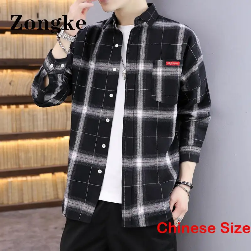 Zongke Black Plaid Casual Shirts For Men Clothing Korean Fashion Mens Shirt Long Sleeve Chinese Size 2XL 2023 Spring New Arrival
Zongke Black Plaid Casual Shirts For Men Clothing Korean Fashion Mens Shirt Long Sleeve Chinese Size 2XL 2023 Spring New Arrival