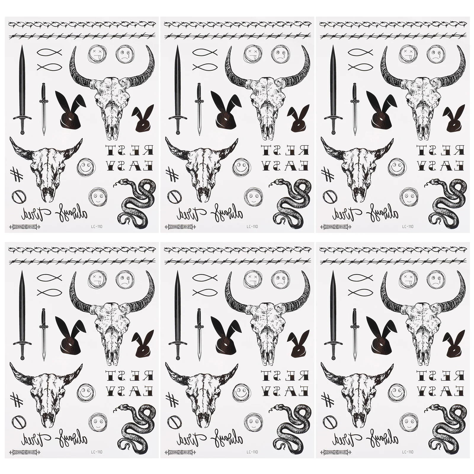 Наклейки-татуировки на Хэллоуин, 6 листов
Наклейки-татуировки на Хэллоуин, 6 листов