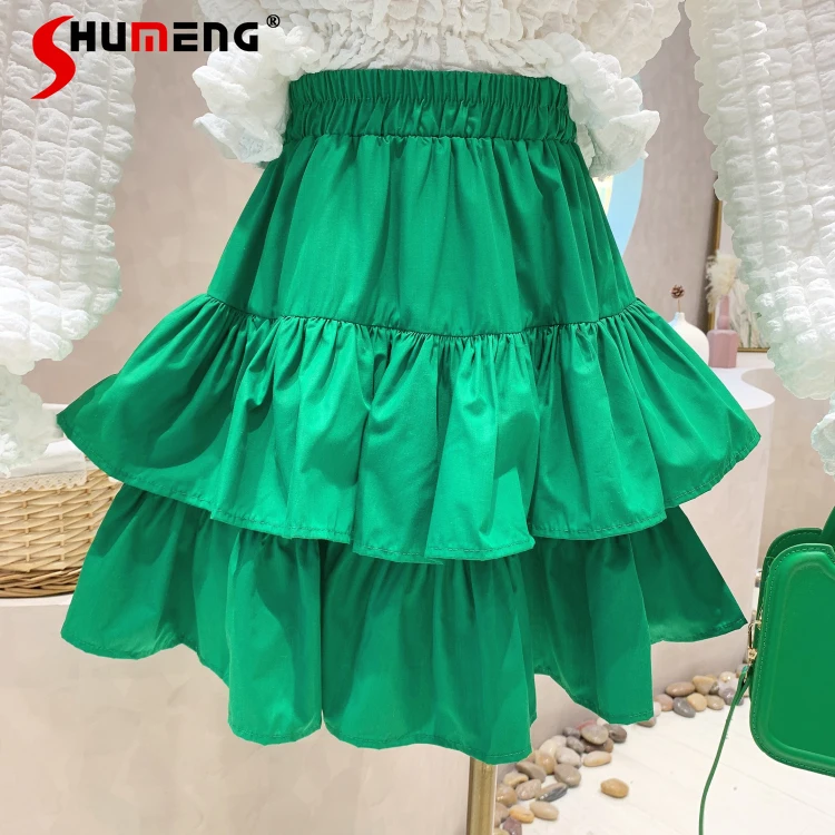 2022 Spring Korean Style Girl Green High Waist Slimming Flounce A- Line Skirt Simple Kawaii Elastic Waist Mini Skirts Women's
2022 Spring Korean Style Girl Green High Waist Slimming Flounce A- Line Skirt Simple Kawaii Elastic Waist Mini Skirts Women's