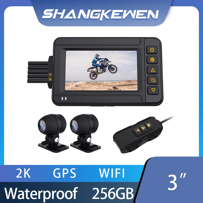 3 Inches Motorcycle GPS 2K Dashcam with WIFI Waterproof Dual Lens Motorcycle Night Vision Video Recorder Dash Cam Accessories
3 Inches Motorcycle GPS 2K Dashcam with WIFI Waterproof Dual Lens Motorcycle Night Vision Video Recorder Dash Cam Accessories