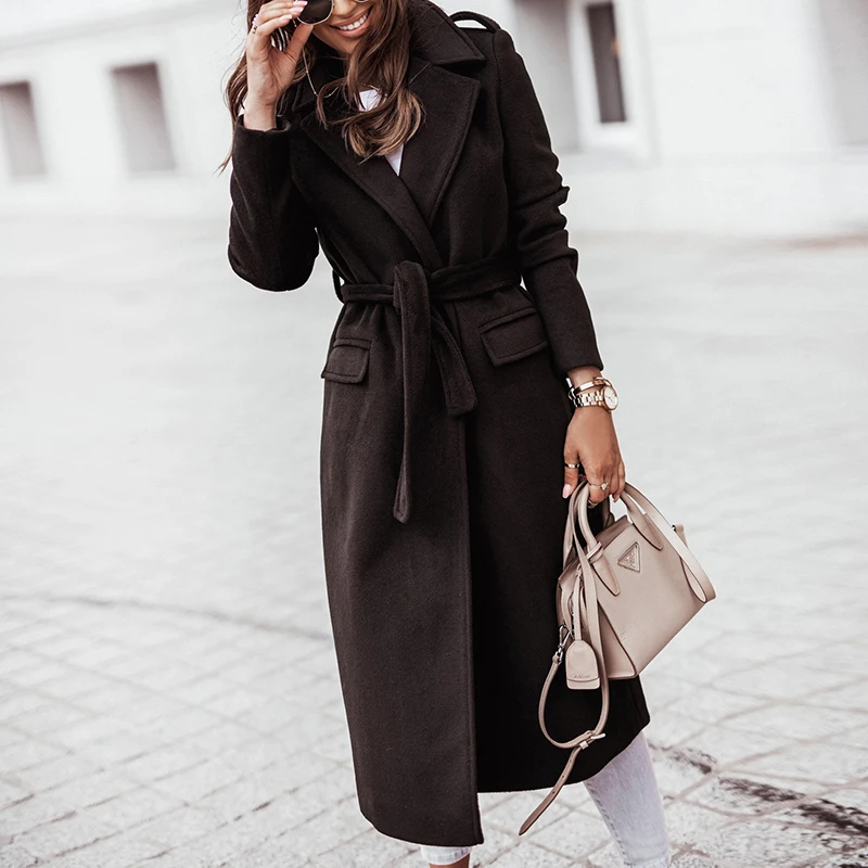 2022 New Autumn/Winter Simple Fashion Long Sleeve V-neck Strap Woolen Coat Casual Women Warm Coats Long For Female
2022 New Autumn/Winter Simple Fashion Long Sleeve V-neck Strap Woolen Coat Casual Women Warm Coats Long For Female