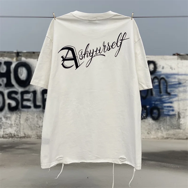 Футболка Askyurself с коротким рукавом для мужчин и женщин, 22ss, с надписью и круглым вырезом, с надписью, с поврежденными вручную, 1:1
Футболка Askyurself с коротким рукавом для мужчин и женщин, 22ss, с надписью и круглым вырезом, с надписью, с поврежденными вручную, 1:1
