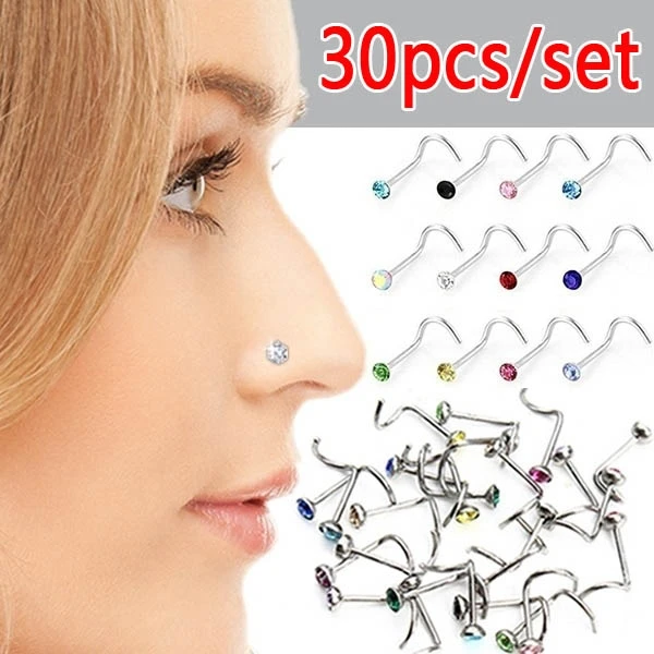 Delysia King 30pcs/set Women Punk Crystal Anti Allergy Nose Stud Bend Titanium Steel Body Puncture Jewellery
Delysia King 30pcs/set Women Punk Crystal Anti Allergy Nose Stud Bend Titanium Steel Body Puncture Jewellery