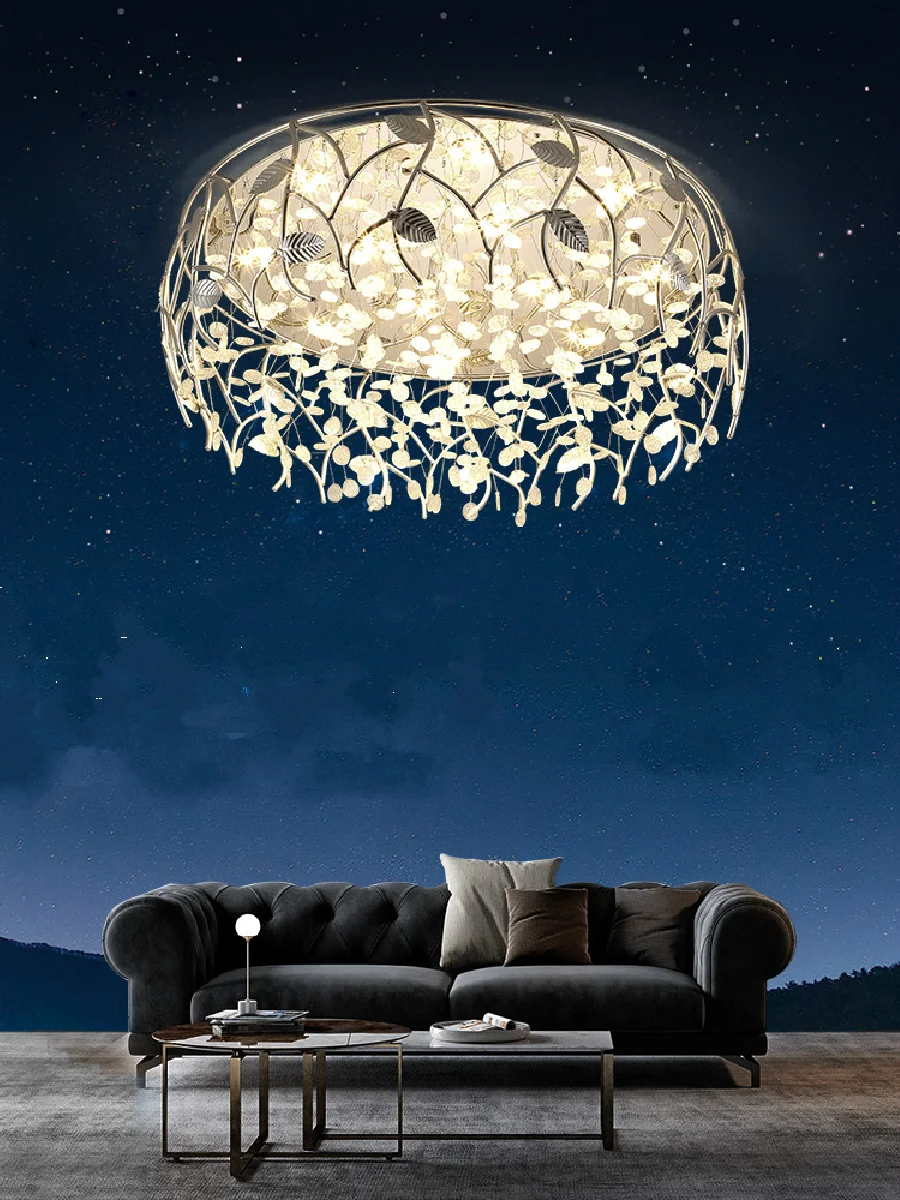 Modern Chrome Crystal LED Ceiling Lights Living Room Bedroom Ceiling Lamps Stainless Steel Home Lighting Fixtures Remote Control
Modern Chrome Crystal LED Ceiling Lights Living Room Bedroom Ceiling Lamps Stainless Steel Home Lighting Fixtures Remote Control