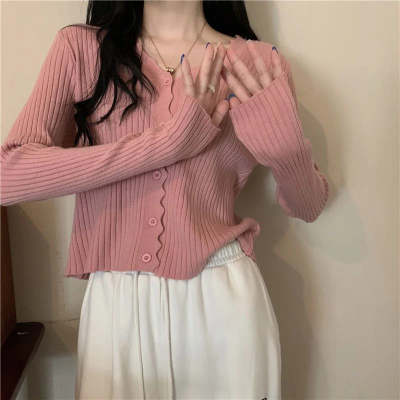 Biyaby 2022 Autumn Pink Cropped Cardigan Women All Match Single-Breasted Knit Crop Tops Woman Thin V Neck Sweater Cardigans Lady
Biyaby 2022 Autumn Pink Cropped Cardigan Women All Match Single-Breasted Knit Crop Tops Woman Thin V Neck Sweater Cardigans Lady