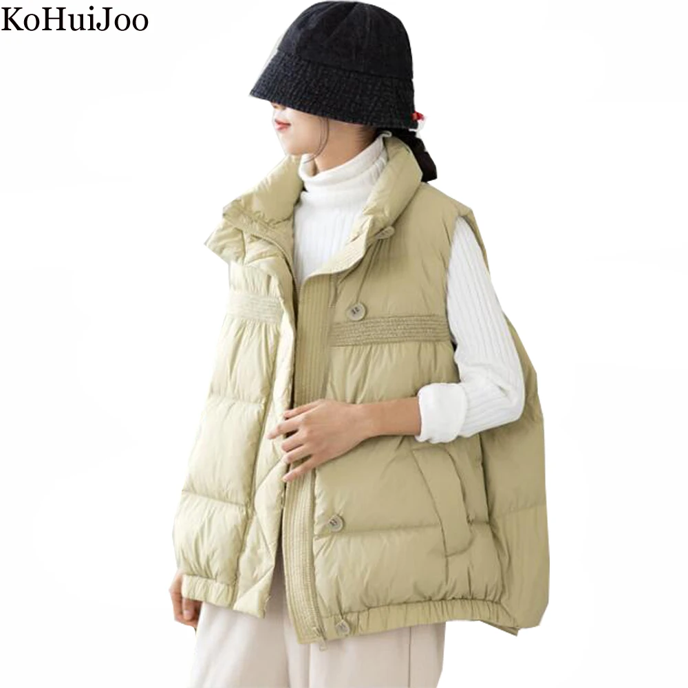KoHuiJoo Down Vest Women Winter 2022 Fashion Loose Stand Single Breasted Sleeveless White Duck Down Waistcoat Woman Coat
KoHuiJoo Down Vest Women Winter 2022 Fashion Loose Stand Single Breasted Sleeveless White Duck Down Waistcoat Woman Coat