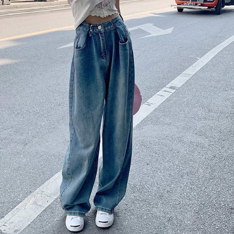 2023Hot Jeans Retro Blue High Waist Baggy Jeans Women Autumn Pocket Wide Leg Denim Trousers Woman Streetwear Loose Straight Pan
2023Hot Jeans Retro Blue High Waist Baggy Jeans Women Autumn Pocket Wide Leg Denim Trousers Woman Streetwear Loose Straight Pan