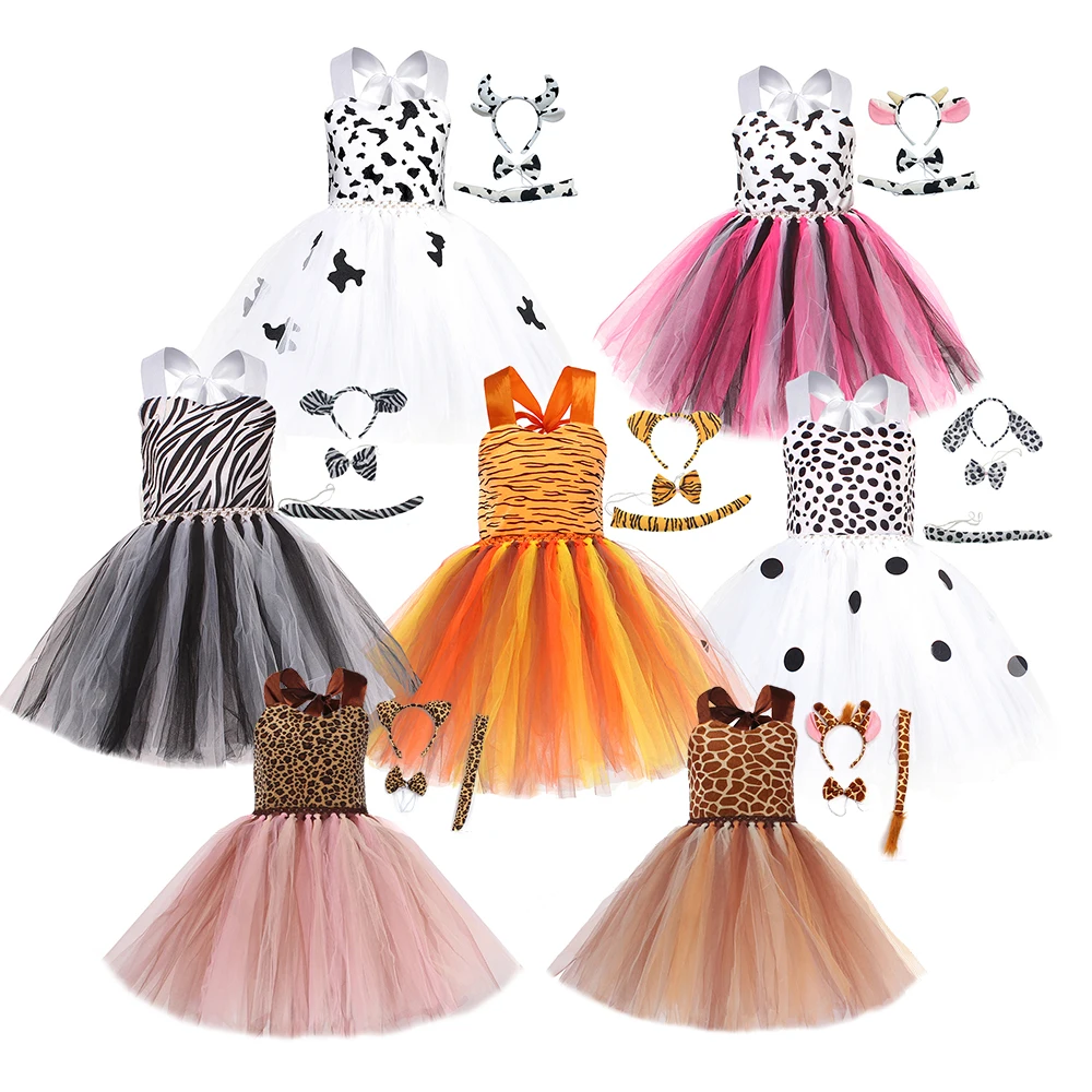 Girls Tiger Giraffe Zebra Cow Leopard Costume Dress Kids Animal Cosplay Outfits Party Ball Gown Toddler Performance Disguise
Girls Tiger Giraffe Zebra Cow Leopard Costume Dress Kids Animal Cosplay Outfits Party Ball Gown Toddler Performance Disguise