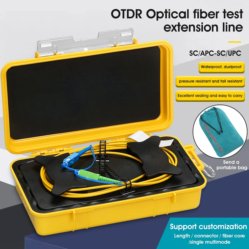 

Free Shipping SC/APC-SC/UPC OTDR Dead Zone Eliminator Fiber Rings Fiber Optic OTDR Launch Cable Box 1km SM 1310/1550nm