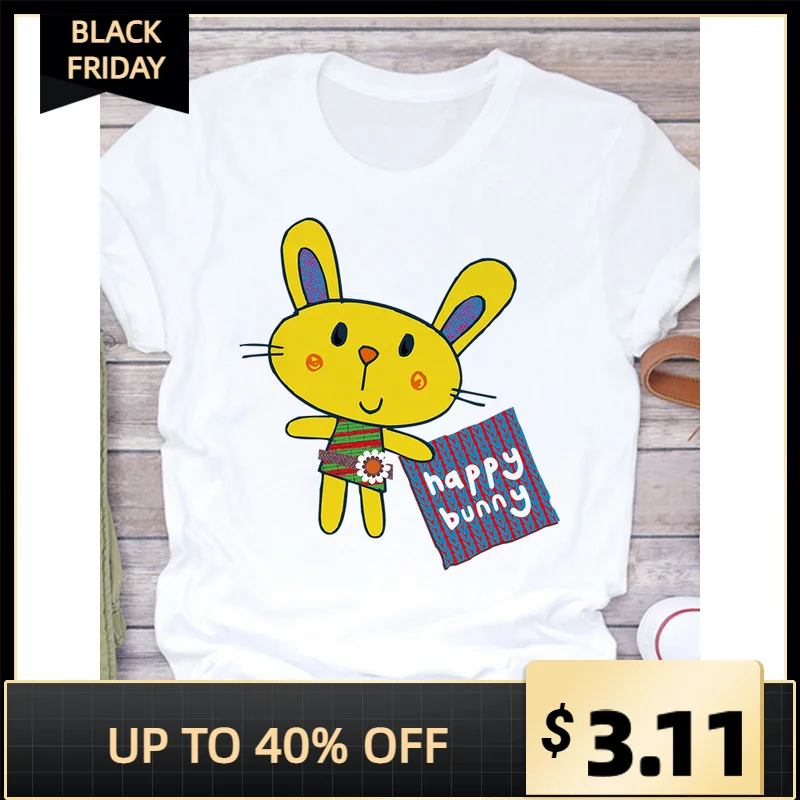 T-shirt Yellow Cartoon Rabbit Printed Short Sleeves Women T-shirts Round Neck Tops Graphic Tshirt For Woman 2022 Lovely Girls T
T-shirt Yellow Cartoon Rabbit Printed Short Sleeves Women T-shirts Round Neck Tops Graphic Tshirt For Woman 2022 Lovely Girls T