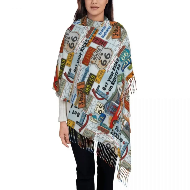 Route 66 License Plate For Women Winter Pashmina Shawls And Wrap Highway Mother Road Sign Long Large Shawl Scarf Ladies
Route 66 License Plate For Women Winter Pashmina Shawls And Wrap Highway Mother Road Sign Long Large Shawl Scarf Ladies