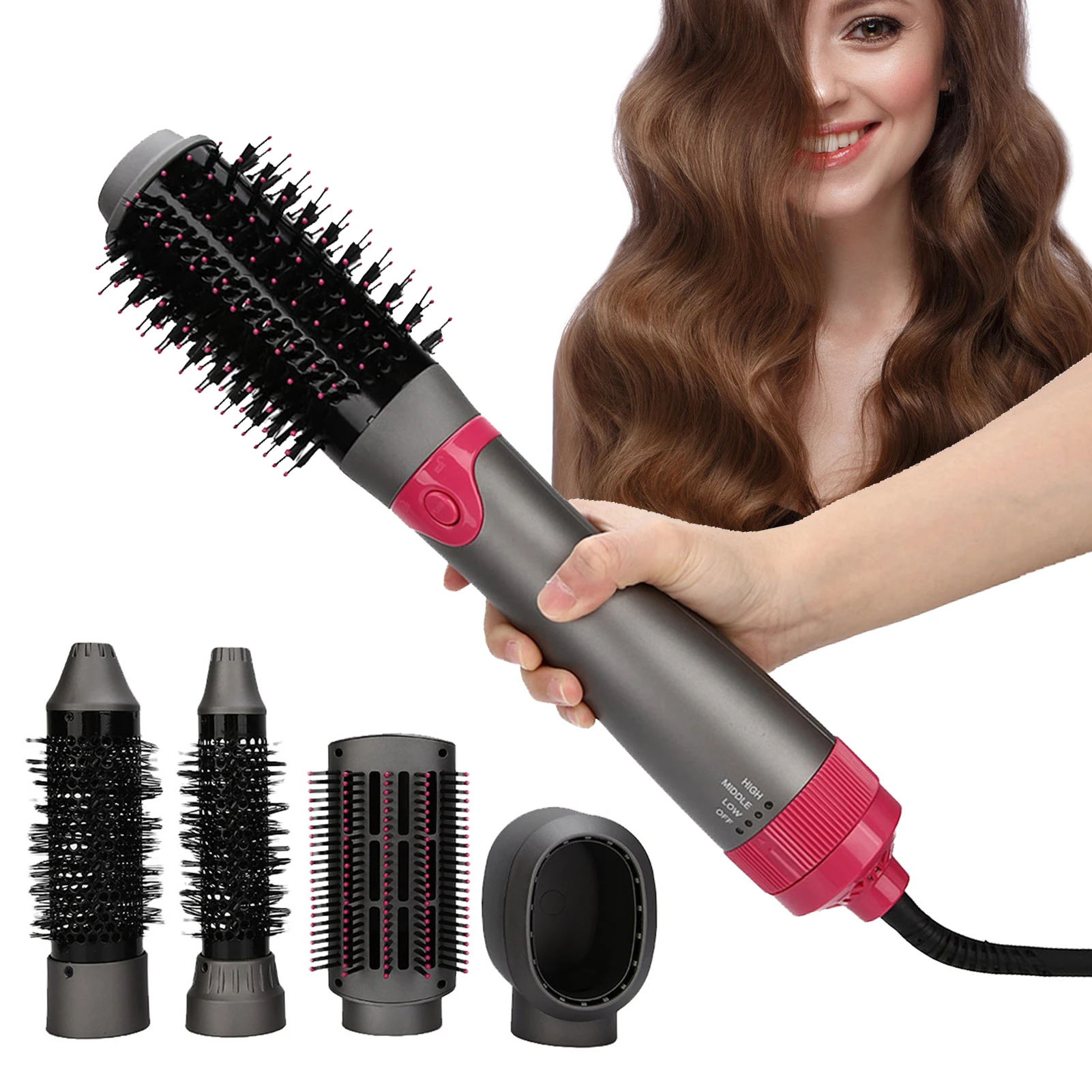 5In1 Multi Functional Profession Hair Dryer Constant Temperature Hot Air Comb Hair Straightening Curling Comb Styling Suit Tools
5In1 Multi Functional Profession Hair Dryer Constant Temperature Hot Air Comb Hair Straightening Curling Comb Styling Suit Tools