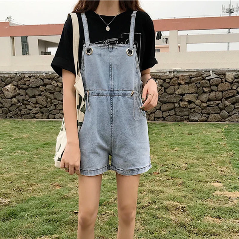 Ladies Summer Korean Version of Harajuku Loose Casual Ladies Jumpsuit Sexy Off-shoulder Adjustable Denim Chic Girl Streetwear
Ladies Summer Korean Version of Harajuku Loose Casual Ladies Jumpsuit Sexy Off-shoulder Adjustable Denim Chic Girl Streetwear