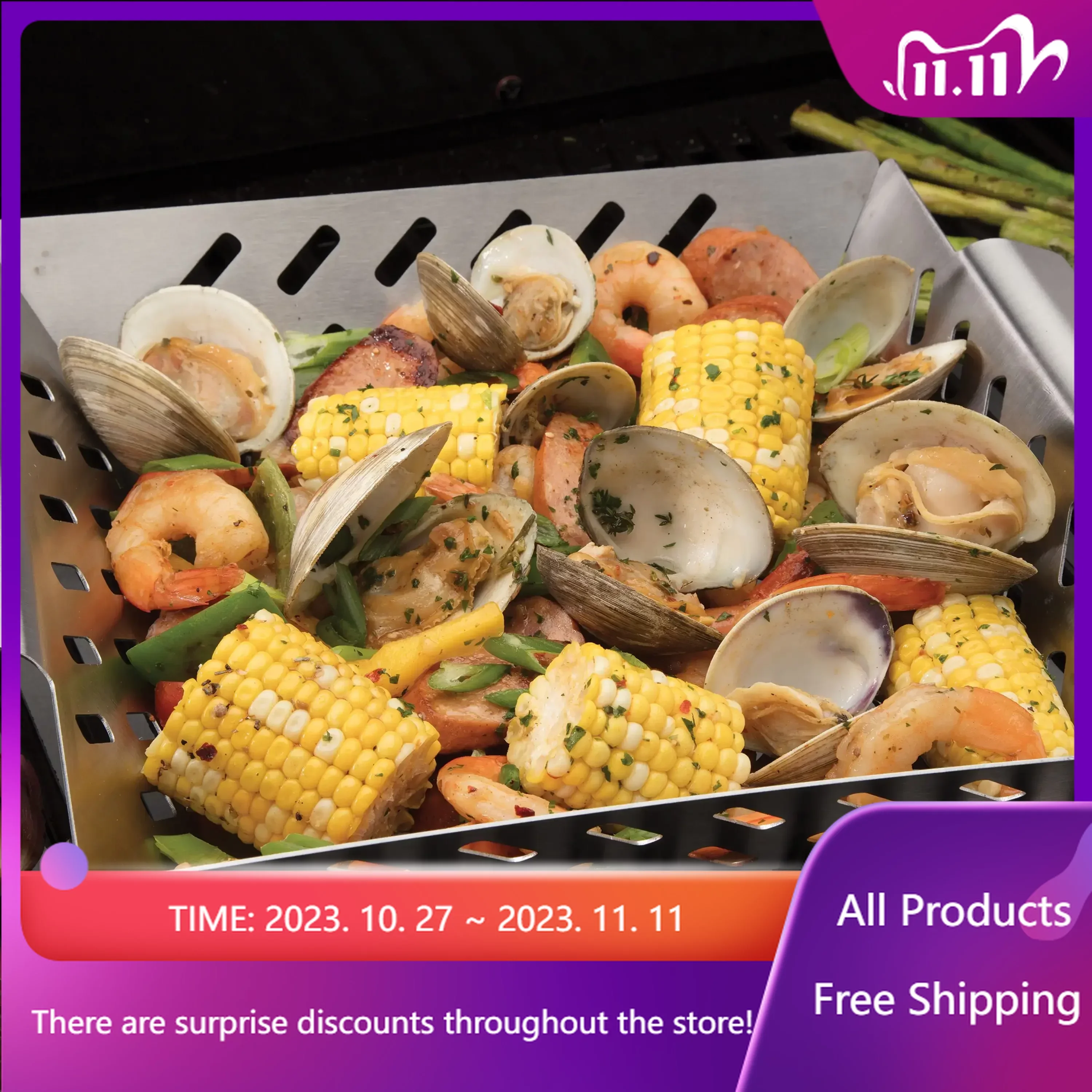 Stainless Steel BBQ Wok - Grilling Basket, Perforated Grilling Surface Enhances Natural Flavors Rapid Transit
Stainless Steel BBQ Wok - Grilling Basket, Perforated Grilling Surface Enhances Natural Flavors Rapid Transit