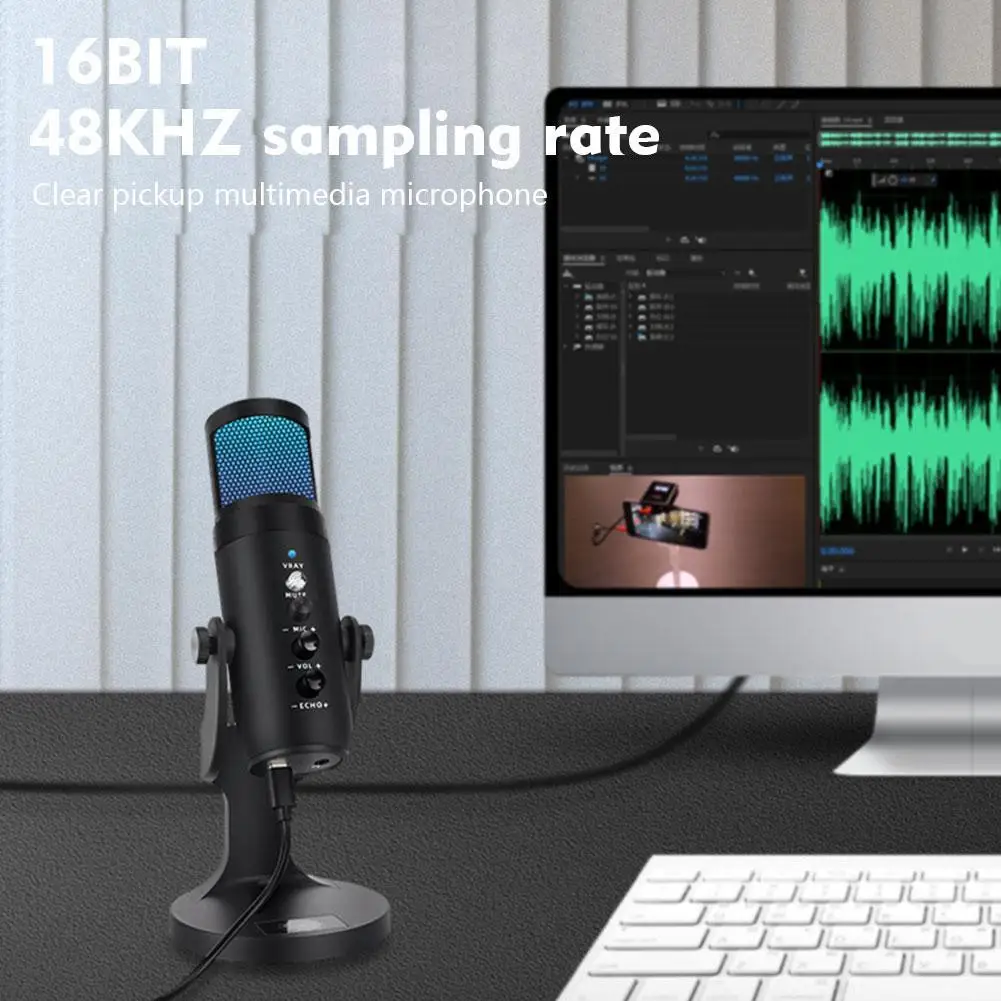 Профессиональный конденсаторный USB-микрофон RGB, микрофон для ПК, ноутбука, телефона, записи, пения, игр, потокового воспроизведения
Профессиональный конденсаторный USB-микрофон RGB, микрофон для ПК, ноутбука, телефона, записи, пения, игр, потокового воспроизведения