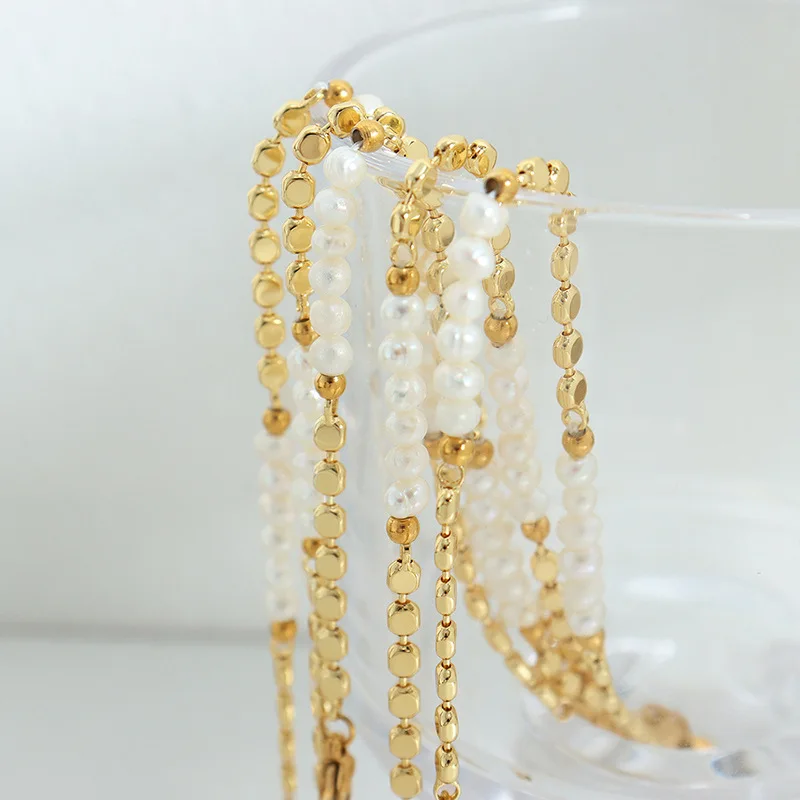 Titanium With 18K Gold Natural Pearl Beads Bracelets Designer T Show Runway Gown Jewelry Rare INS Japan Korean
Titanium With 18K Gold Natural Pearl Beads Bracelets Designer T Show Runway Gown Jewelry Rare INS Japan Korean