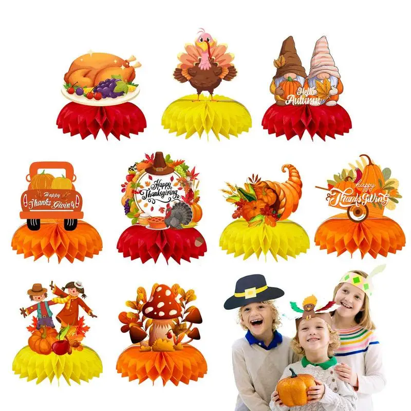 Thanksgiving Honeycomb Centerpiece 9 Pieces Fall Paper Table Decorations 3D Thanksgiving Table Honeycomb Decoration Fall Autumn 
Thanksgiving Honeycomb Centerpiece 9 Pieces Fall Paper Table Decorations 3D Thanksgiving Table Honeycomb Decoration Fall Autumn
