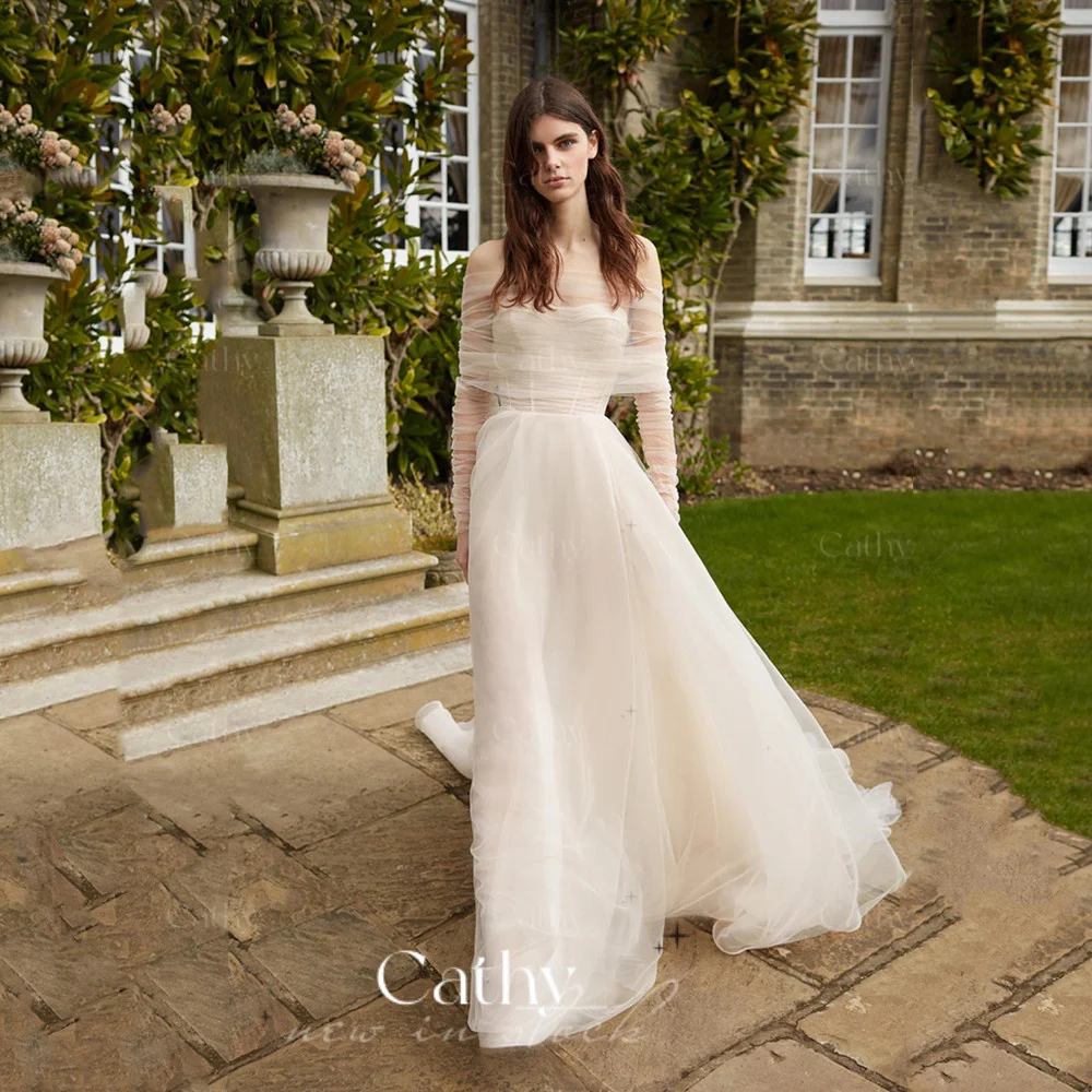 Romantic A-line Wedding Dress Sexy Layer Long Sleeves Vestidos De Novia Beach Tulle فستان Grace Off The Shoulder Robe Mariée
Romantic A-line Wedding Dress Sexy Layer Long Sleeves Vestidos De Novia Beach Tulle فستان Grace Off The Shoulder Robe Mariée
