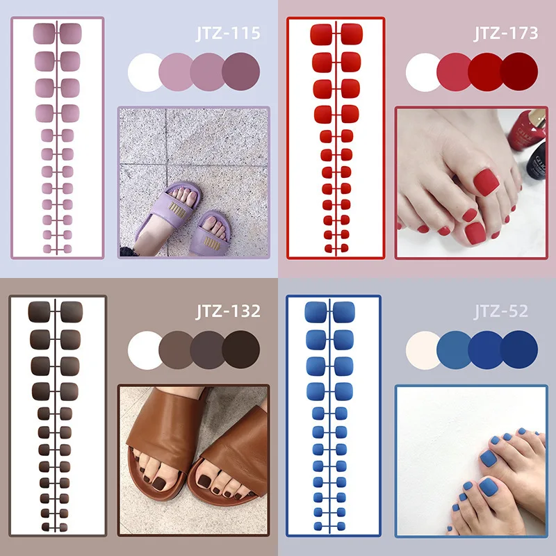 Fashionable Foot False Nails Matte Solid Color Fake Nails Candy Color 24pcs Exploston Models Foot Toe French Nails Art Tips
Fashionable Foot False Nails Matte Solid Color Fake Nails Candy Color 24pcs Exploston Models Foot Toe French Nails Art Tips
