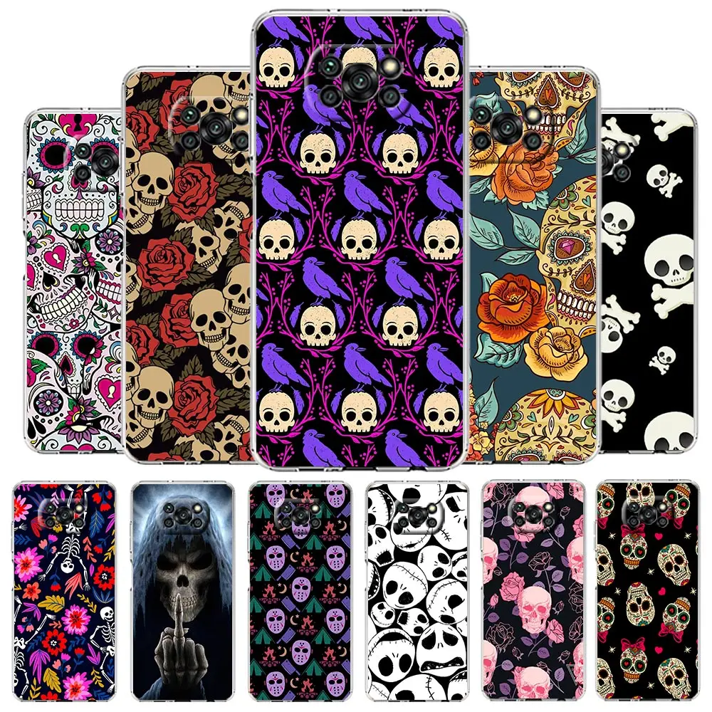 

Phone Case For Xiaomi Poco X3 NFC F3 M3 GT 12 Mi 11 Lite 5G Ultra 11T 11X Pro 11i 12X Silicone Cover Grim Reaper Skull Skeleton