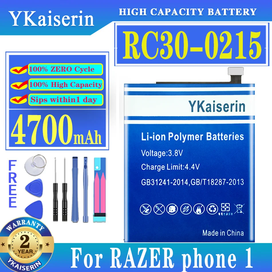 YKaiserin 4700mAh Replacement Battery RC30-0215 RC300215 for RAZER phone 1 phone1 Batteries
YKaiserin 4700mAh Replacement Battery RC30-0215 RC300215 for RAZER phone 1 phone1 Batteries