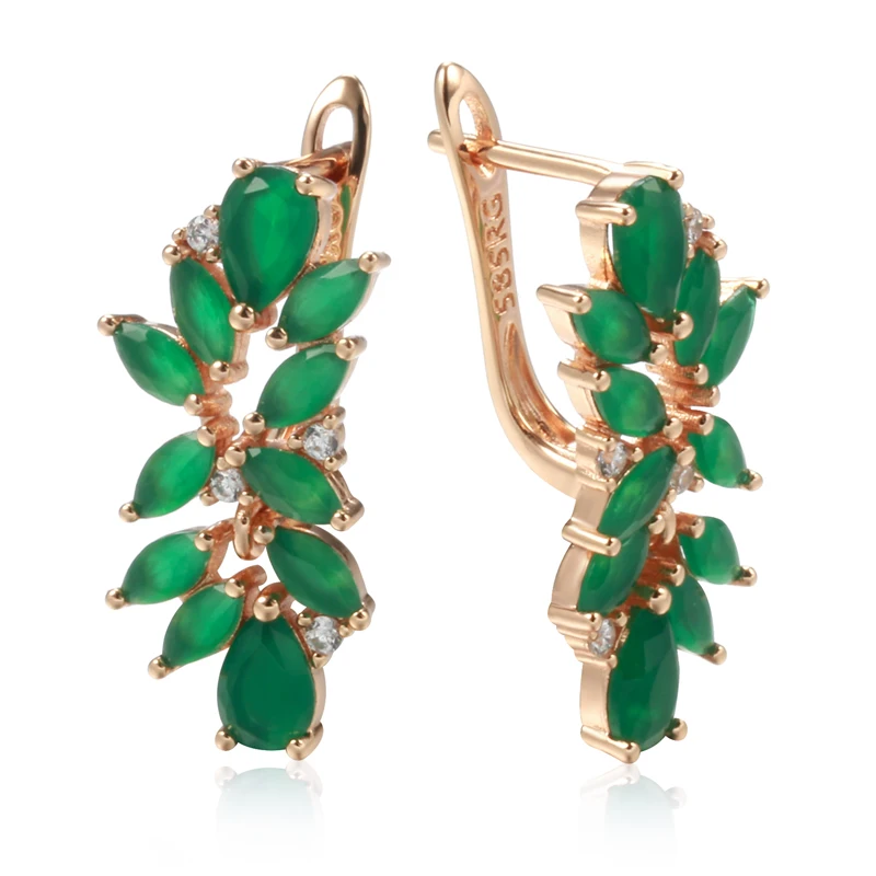 Kinel New Emerald Cut Zircon With 585 Rose Gold Drop Earrings For Women Unusual Crystal Flower Earrings Ethnic Wedding Jewelry
Kinel New Emerald Cut Zircon With 585 Rose Gold Drop Earrings For Women Unusual Crystal Flower Earrings Ethnic Wedding Jewelry