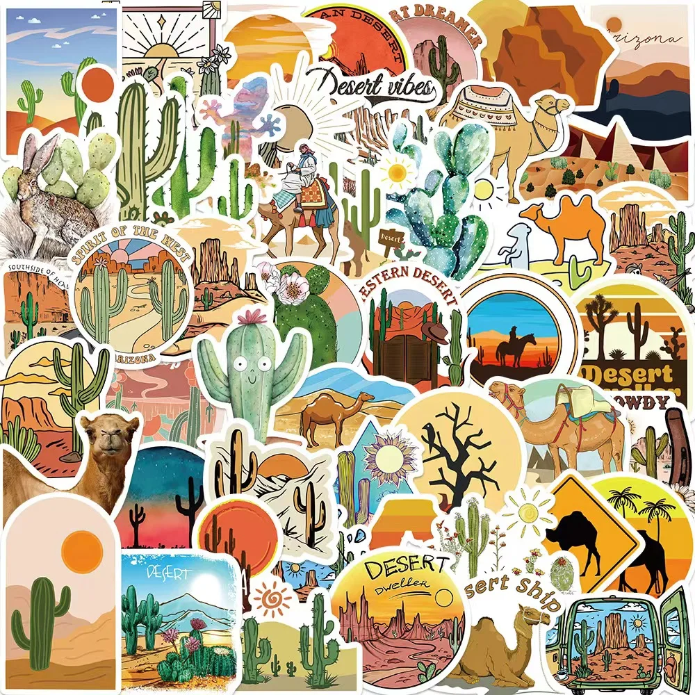 50pcs Desert Adventure Stickers Vinyl Waterproof Cactus Desert Camel Sticker Pack for Water Bottle Laptop Guitar Skateboard
50pcs Desert Adventure Stickers Vinyl Waterproof Cactus Desert Camel Sticker Pack for Water Bottle Laptop Guitar Skateboard