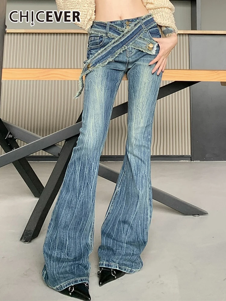 CHICEVER Slimming Do Old Flare Pants For Women High Waist Patchwork Button Vintage Crisscross Hit Color Denim Trousers Female
CHICEVER Slimming Do Old Flare Pants For Women High Waist Patchwork Button Vintage Crisscross Hit Color Denim Trousers Female