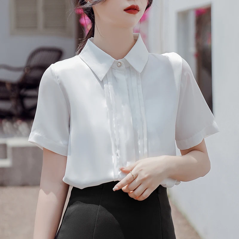 Summer Elegant White Chiffon Women's Blouses 2023 New Short Sleeve Solid Color Turndown Collar Casual Office Shirts Tops Female
Summer Elegant White Chiffon Women's Blouses 2023 New Short Sleeve Solid Color Turndown Collar Casual Office Shirts Tops Female