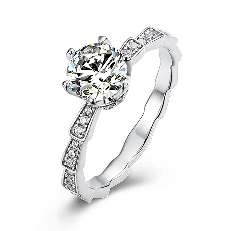 Straight arm hoop inlaid robotic snake silver and platinum plated Moissan diamond ring for women 1 carat 210305-26
Straight arm hoop inlaid robotic snake silver and platinum plated Moissan diamond ring for women 1 carat 210305-26